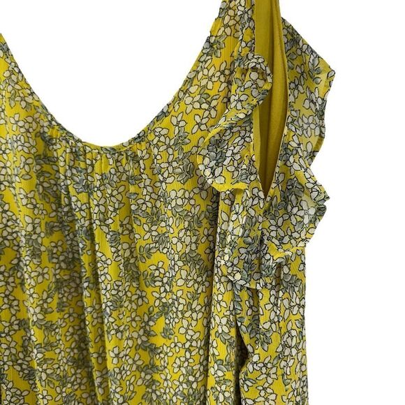 Who What Wear Yellow Chiffon Floral Summer Maxi Slip Dress, XL - Picture 6 of 12